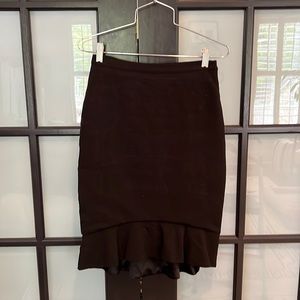 High low black skirt